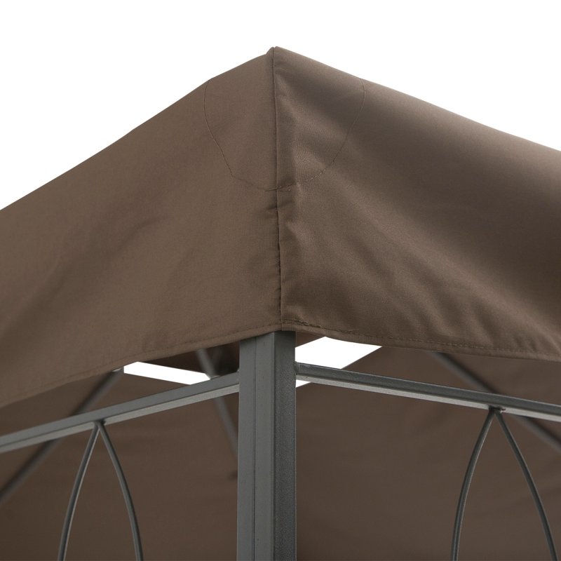 Outsunny 3x4m Gazebo Replacement Roof Canopy 2 Tier Top UV Cover Garden Patio Outdoor Sun Awning Shelters, Brown  (TOP COVER ONLY)
