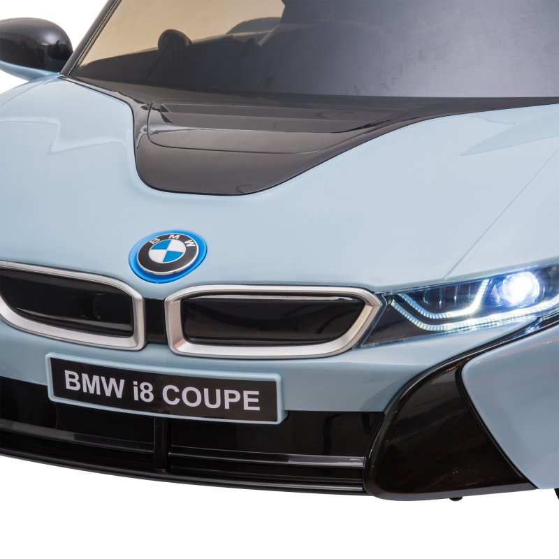 HOMCOM BMW I8 Coupe Licensed 6V Electric Car for Kids with Parent Remote Control, Kids' Electric Ride-on with Suspension Wheels, MP3, Music, Horn, LED Lights, for 3-8 Years Old, Blue