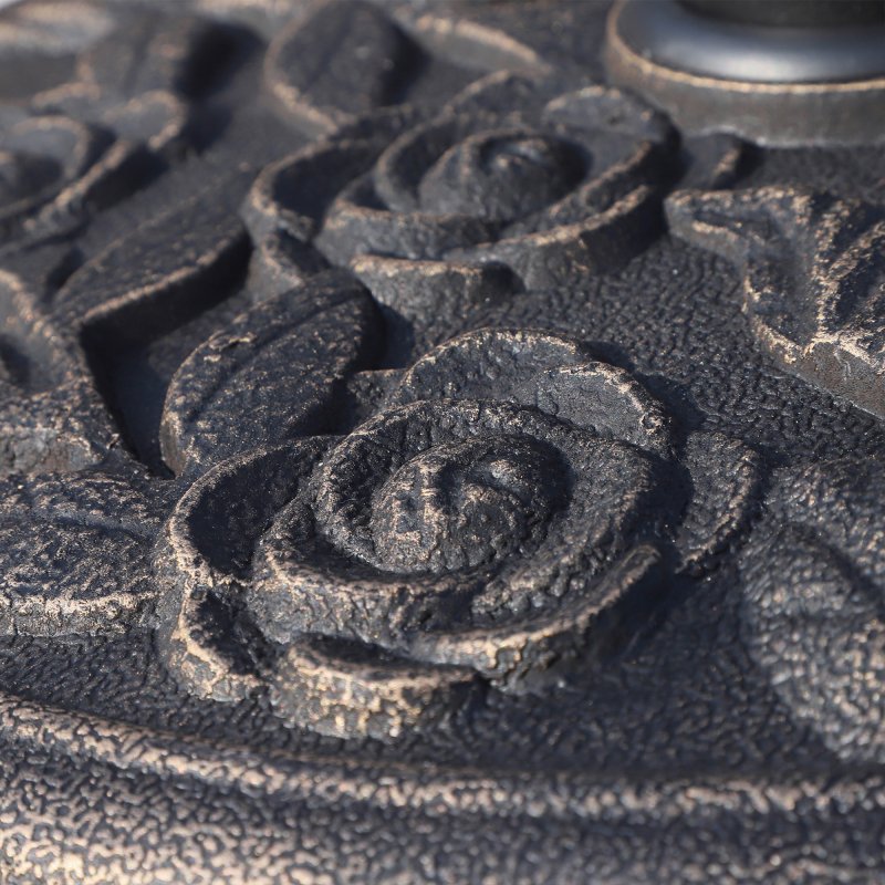 Outsunny 9kg Garden Parasol Base, Round Resin Cast Iron Effect Sun Umbrella Base, Outdoor Umbrella Stand for 38mm or 48mm Outdoor Umbrella Poles, Bronze Tone