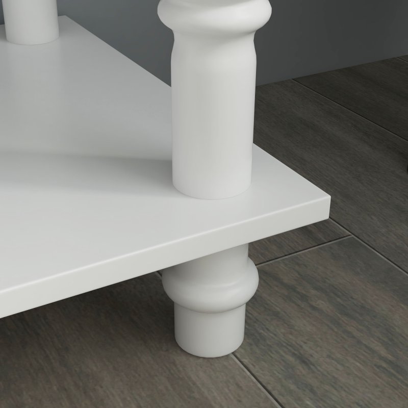 HOMCOM Console Table Modern Sofa Side Desk with Storage Shelves Drawers for Living Room Entryway Bedroom White