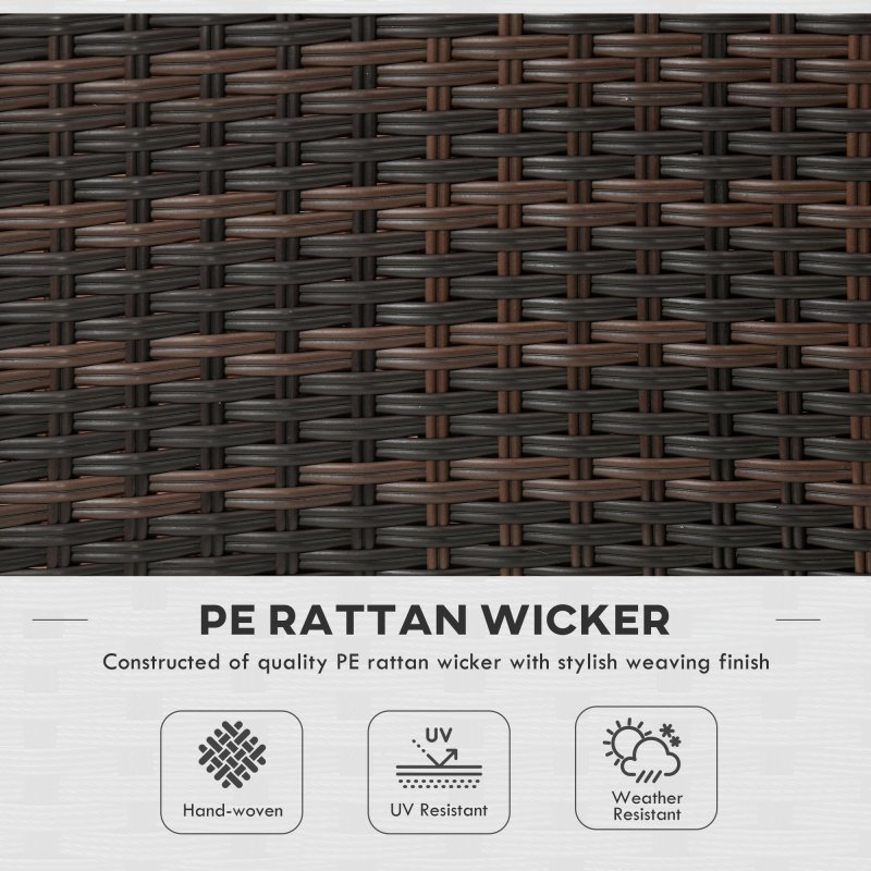 Outsunny 4 Pieces PE Rattan Garden Chairs with Cushion, Patio Wicker Dining Chairs with Backrest for Patio, Deck, Garden, Brown