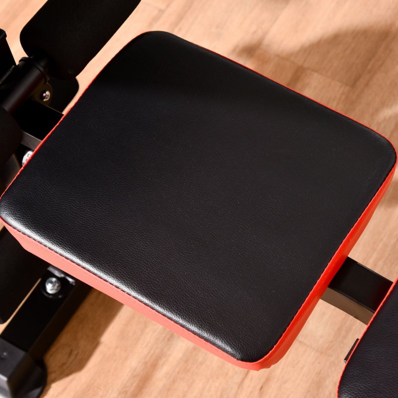 HOMCOM Adjustable Weight Bench with Leg Developer Barbell Rack for Weight Lifting and Strength Training Multifunctional Workout Station for Home Gym Fitness, Red