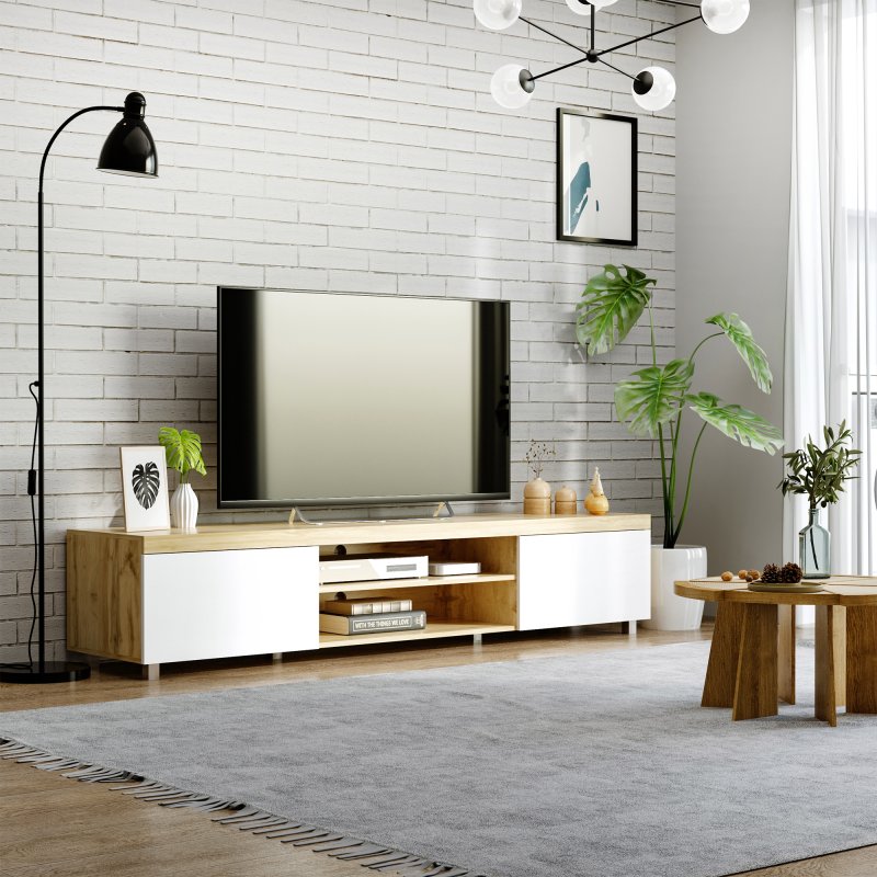 HOMCOM 200cm TV Cabinet for TVs up to 90
