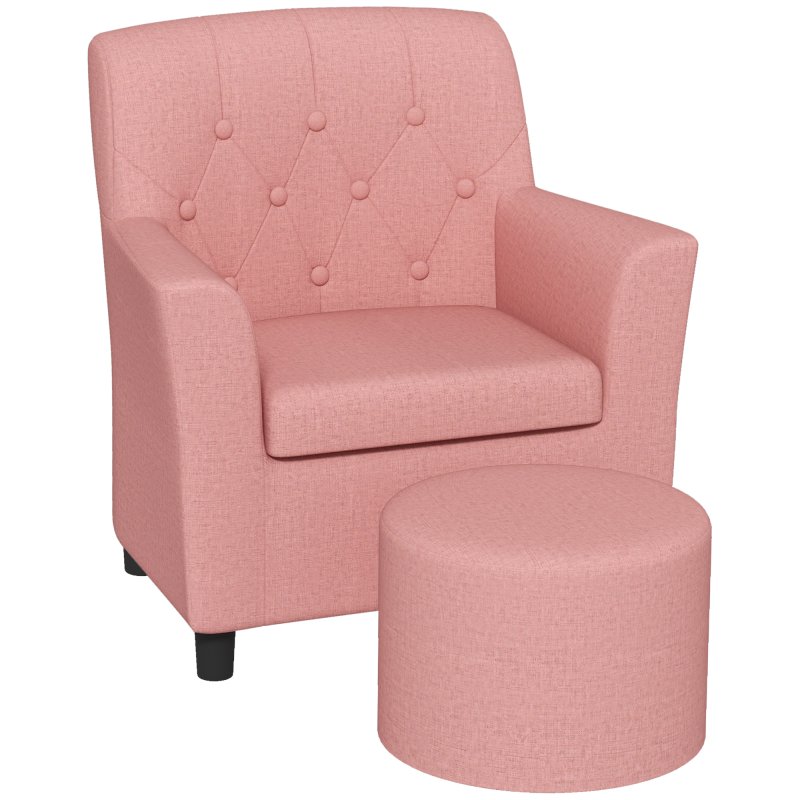 AIYAPLAY Kids Sofa Set, Toddler Chair with Footrest, Single Seater Kids Armchair for Playroom Bedroom, Pink