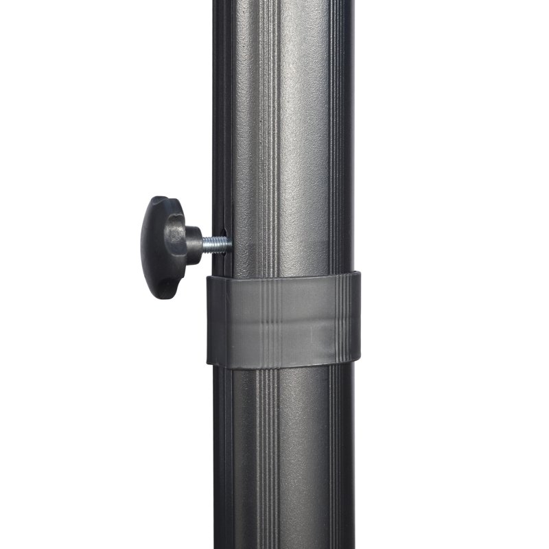 Outsunny 2.7 x 2.7 m Cantilever Parasol, Square Overhanging Umbrella with Cross Base, Crank Handle, Tilt, 360 Rotation and Aluminium Frame, Grey