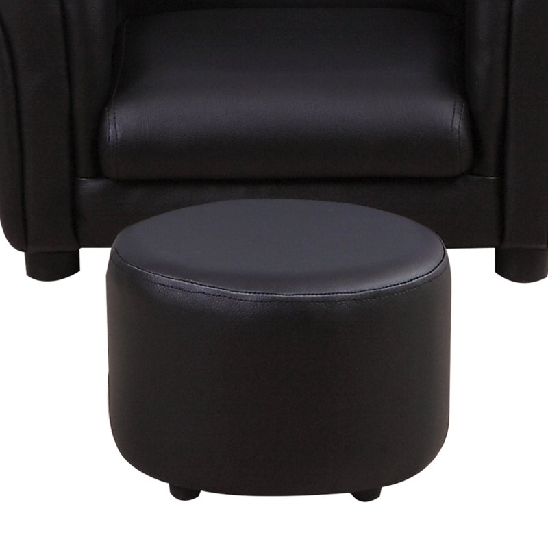 HOMCOM Children's Armchairs Toddler Chair Sofa Single Seater Childrens Armrest w/ Footstool - Black