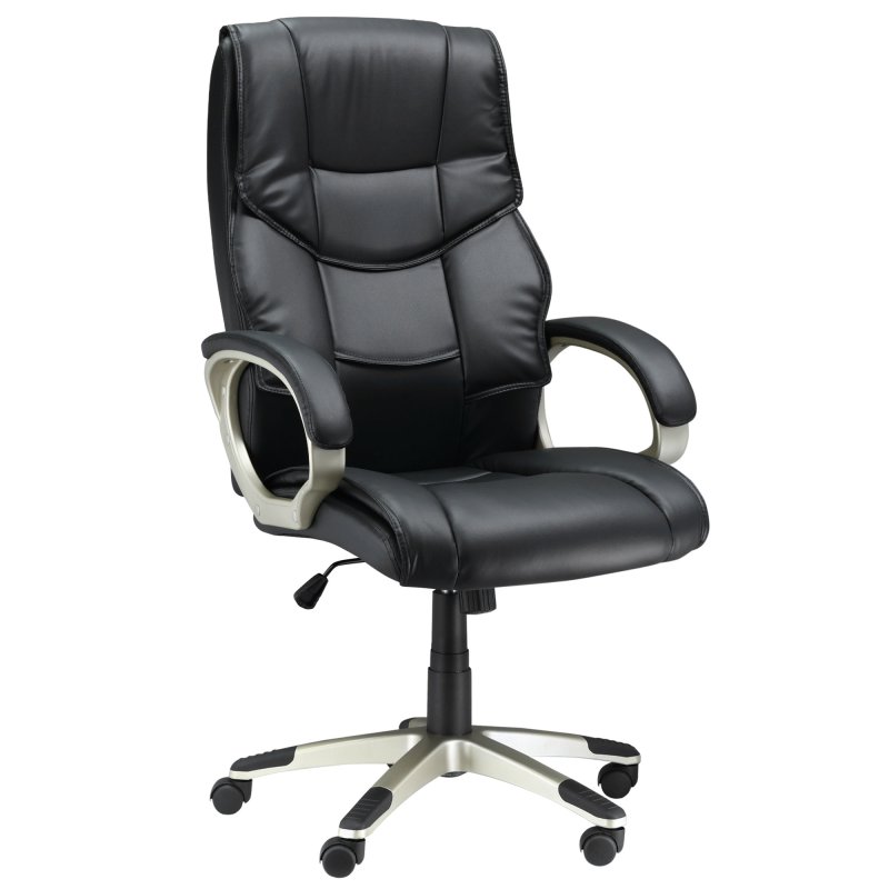 HOMCOM High Back Computer Office Chair Faux Leather Swivel Desk Chair with Adjustable Height Rocking Function