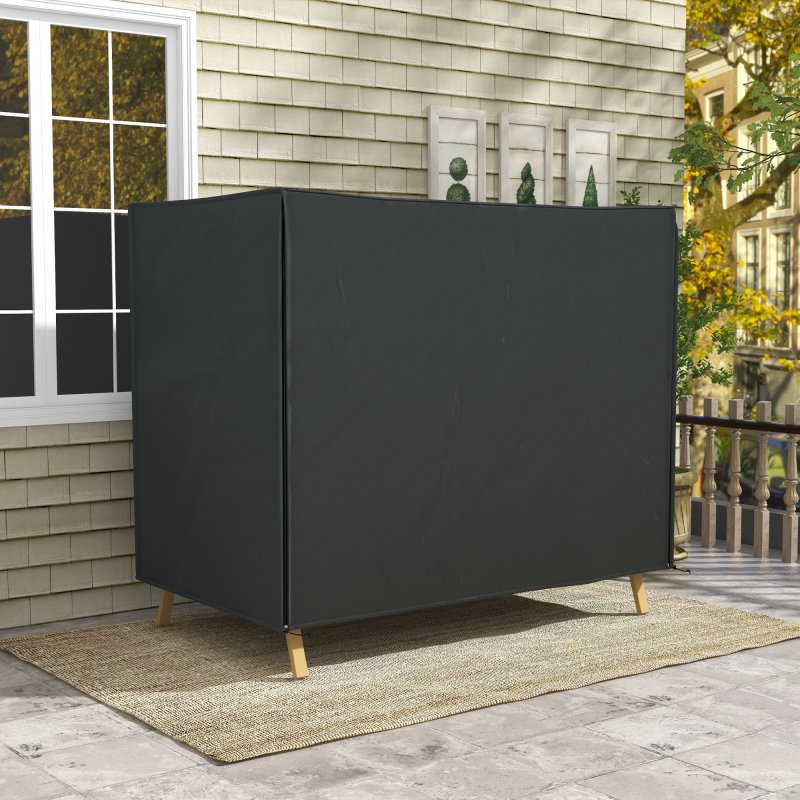 Outsunny 3 Seater Garden Swing Cover, Waterproof Swing Chair Cover, Windproof and Anti-UV 420D Outdoor Swing Bench Cover with Zip, 220 x 125 x 172cm, Black