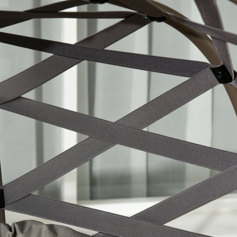 Outsunny Egg Chair Outdoor, 2 Seater Folding Weave Garden Furniture Chair with Cushion, Cup Pockets for Patio Balcony - Sand Brown