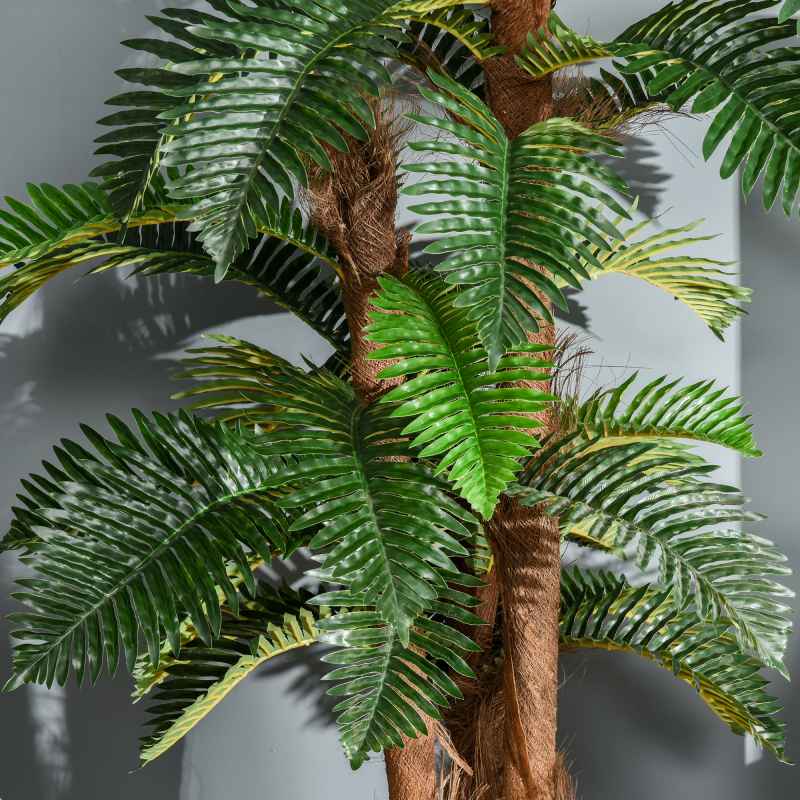 Outsunny 150cm/5FT Artificial Tropical Palm Tree Decorative Plant with Nursery Pot, Fake Plant for Indoor Outdoor Decor