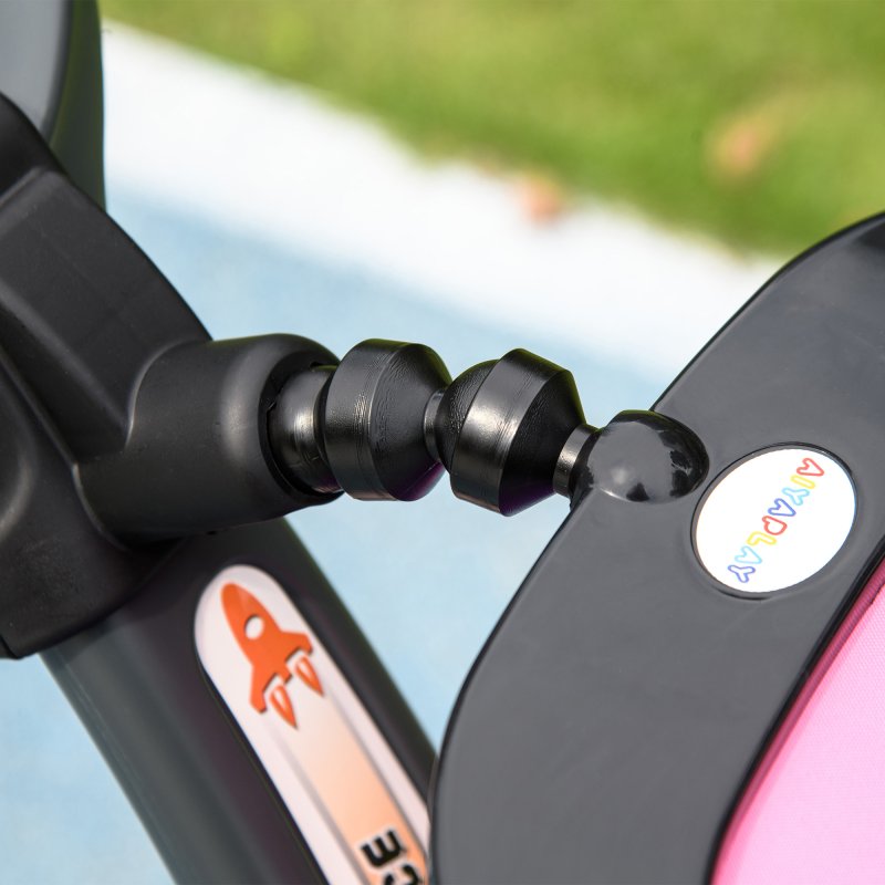 AIYAPLAY 3 in 1 Ride on Push Car, Cartoon Robot Theme Foot to Floor Slider, Baby Push Along Car with Parent Handle, Light Music Horn, Underneath Storage, for Boys Girls 12-36 Months - Pink