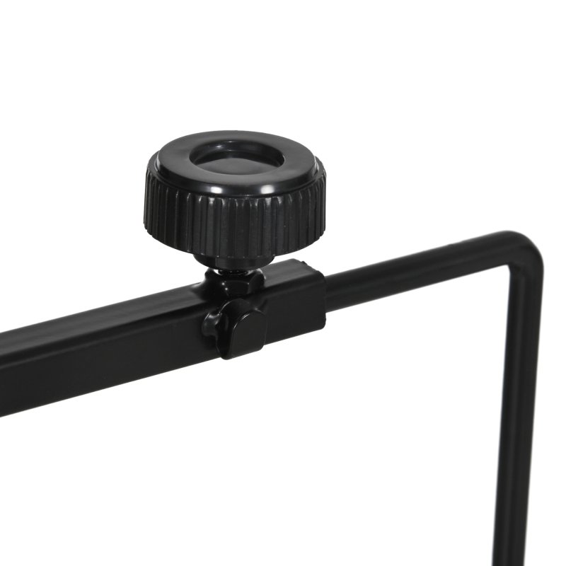 PawHut Reptile Lamp Stand, Adjustable Height and Width Heat Lamp for Reptile Amphibian Terrariums, Light Stand with Hook Hanging Steel Base - Black