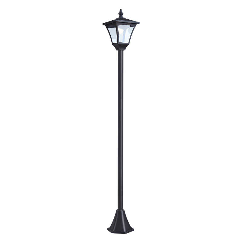 Outsunny Outdoor Garden Solar Post Lamp Photosensitive LED Lantern Bollard Pathway 1.2M Tall - Black