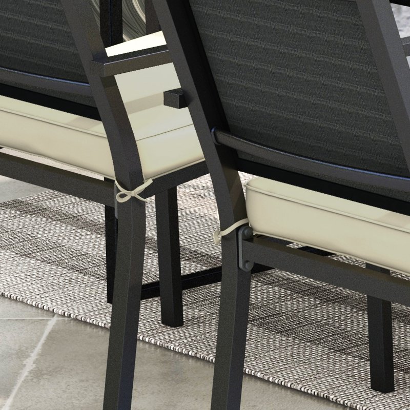 Outsunny Set of 4 Outdoor Seat Cushions with Ties, Water Repellent Seat Pads for Garden Patio Kitchen Office Chairs, Beige