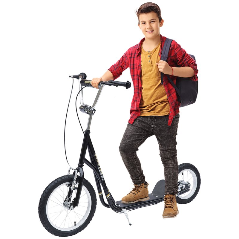 HOMCOM Kids Scooter, Teen Kick Scooter with Rubber Wheels, 16" Wheels