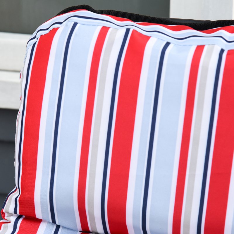 Outsunny Reclining Garden Chair Set of 2, 5-Level Adjustable Zero Gravity Chairs with Cushions, Folding Sun Lounger Garden Recliner Chairs with Armrests for Outdoor, Patio, Red Stripe
