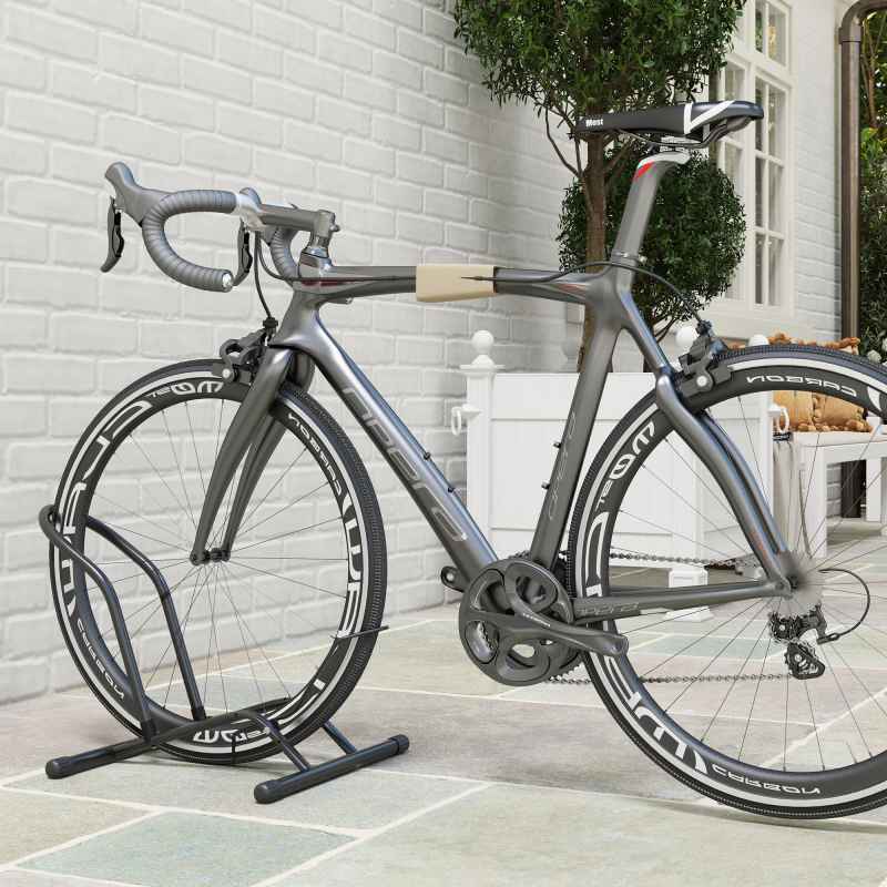 SPORTNOW Bike Floor Stand, Portable Bike Rack, Freestanding Parking Stand Holder for 16"-29" Mountain/Road Bikes Garage Indoor Outdoor Use