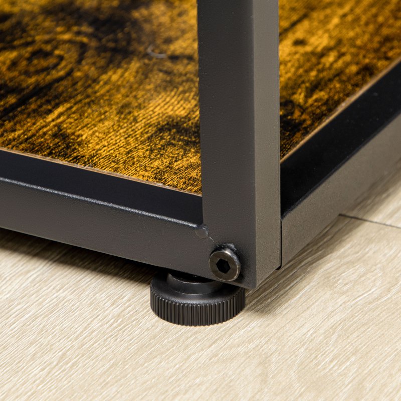 HOMCOM 6 Tier Bookcase, Industrial Display Shelf, Standing Storage Shelf, 34x83x180cm for Study, Office, Living Room, Bedroom, Rustic Brown and Black