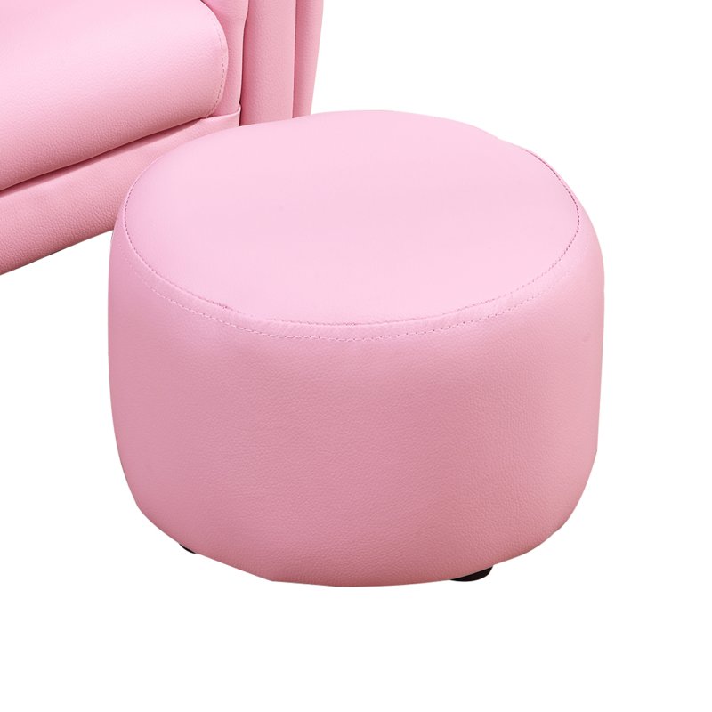 HOMCOM Children's Armchairs Toddler Chair Sofa Single Seater Childrens Armrest w/ Footstool - Pink