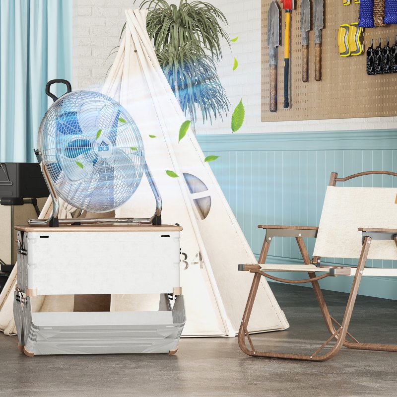 HOMCOM 16 Inches Chrome Metal Floor Fan, High Velocity 3-Speed Home Gym with Adjustable Head, Portable Desk & Table Fan Air Circulator for Home Office, Powerful Airflow, Quiet Operation