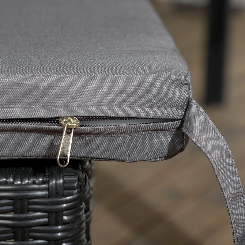 Outsunny 2 Pieces PE Rattan Garden Chairs with Cushion, Patio Wicker Dining Chairs with Backrest for Patio, Deck, Garden, Black