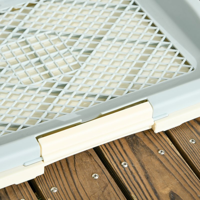 PawHut Dog Toilet, Puppy Training Pad Indoor, Portable Puppy Pad with Artificial Grass, Grid Panel, Tray, 46.5 x 34cm