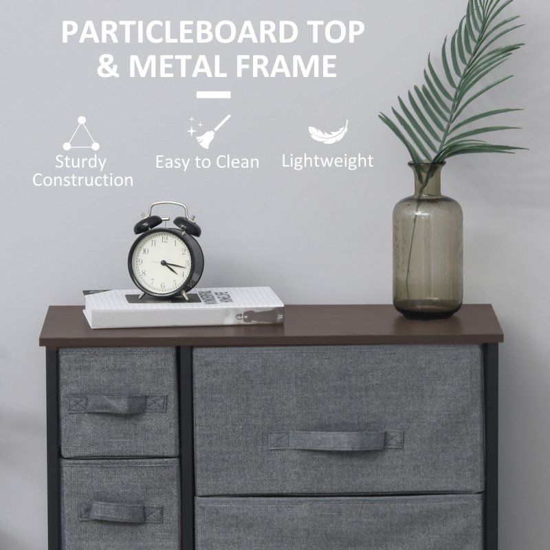 HOMCOM Chest of Drawers with 7 Drawers, Fabric Drawers with Large Storage Space, Drawers Dresser with Metal Frame, Adjustable Feet for Bedroom Living Room