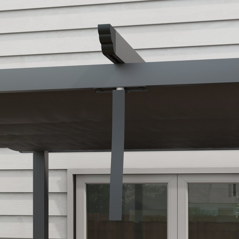 Outsunny 3 x 3(m) Pergola with Retractable Roof, Aluminium Frame Garden Gazebo Canopy Outdoor Sun Shade Shelter for Grill, Patio, Deck, Dark Grey