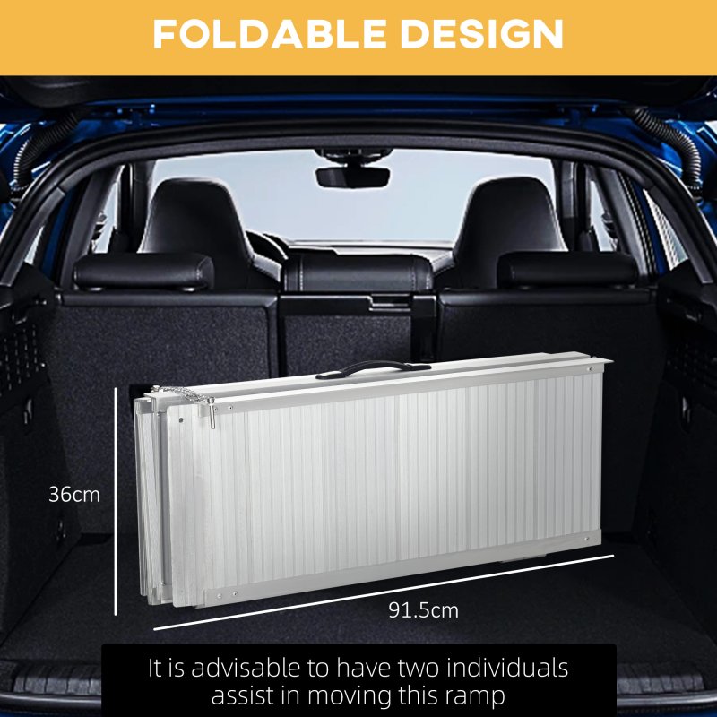 HOMCOM Folding Aluminum Wheelchair Ramp Portable Assist Suitcase Access Aid Disabled 6ft