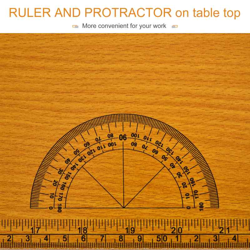 HOMCOM 100 cm Foldable Garage Work Bench, Craft Table MDF Workstation, Heavy-duty Steel Frame with Ruler, Protractor