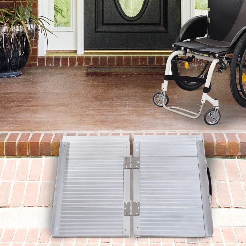 HOMCOM  Folding Aluminum Wheelchair Ramp Scooter Portable Mobility Assist Suitcase Access Aid Disabled