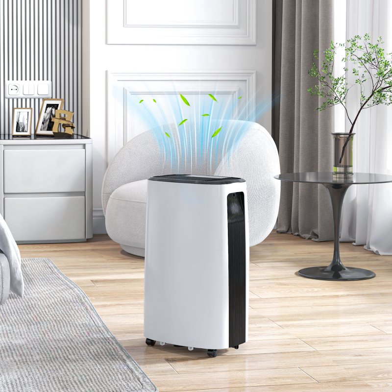 HOMCOM 16L/Day Dehumidifier with 3.7L Water Tank, 24H Timer On/Off, Digital Humidity Display, Dehumidifier for Home Damp, Bedroom, Condensation, Mould, Laundry Drying, White