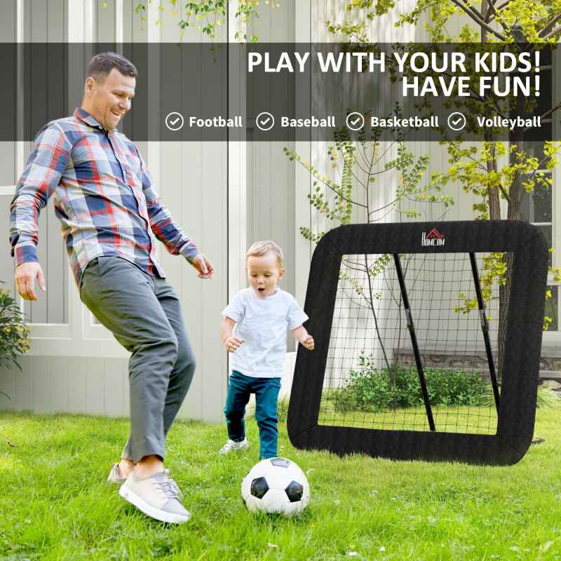 HOMCOM Football Rebounder Net with 5 Adjustable Angles, Foldable Football Kickback Target Goal for Garden Training Teaching