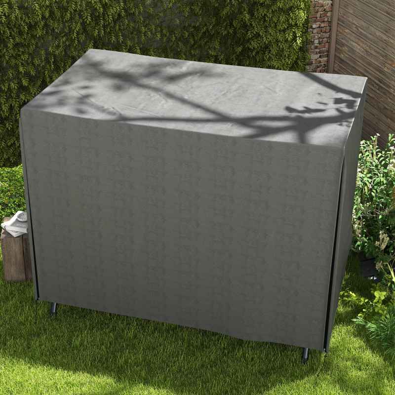 Outsunny 3 Seater 600D Oxford Patio Swing Chair Cover Outdoor Garden Furniture Rain Protection Protector Waterproof Anti-UV, 205 x 124 x 164cm, Dark Grey