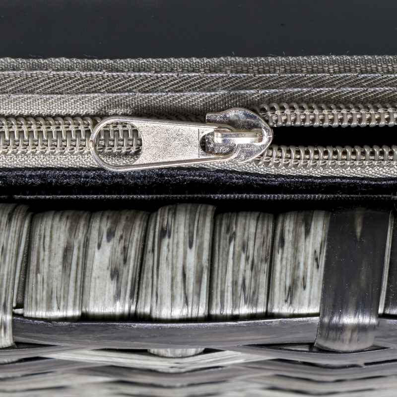 Outsunny PE Rattan Outdoor Storage Bench, Aluminium Garden Bench with Storage Underneath w/ Zipped Inner Lining, Rods for Deck, Mixed Grey