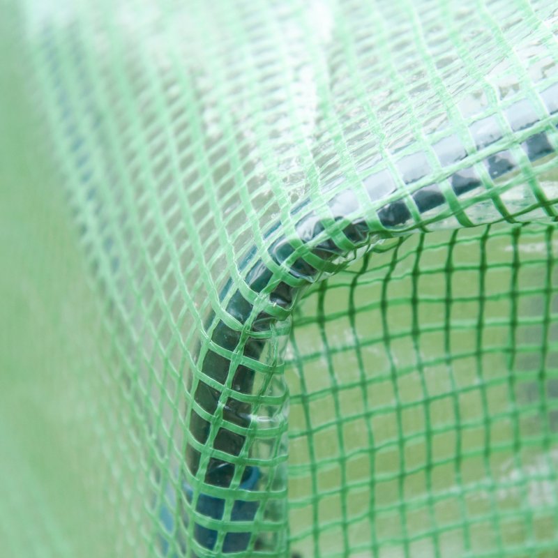 Outsunny Walk In Tomato Greenhouse Garden Outdoor Mini Greenhouse Flower Planter Steel Frame with Zipped Door & Window, PE Cover, 180 x 100 x 168CM, Green