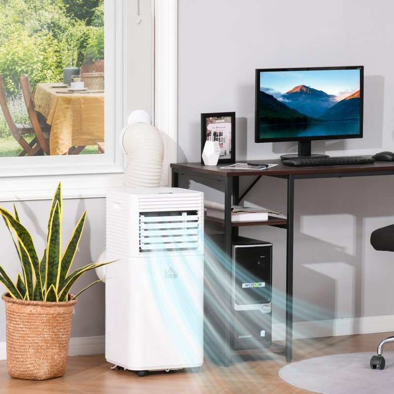 HOMCOM 7000 BTU Portable Air Conditioner for Cooling Dehumidifier Fan, Air Conditioning Unit for Room up to 26m², with Remote, 24H Timer, Window Mount Kit, R290, A Energy Efficiency, 785W
