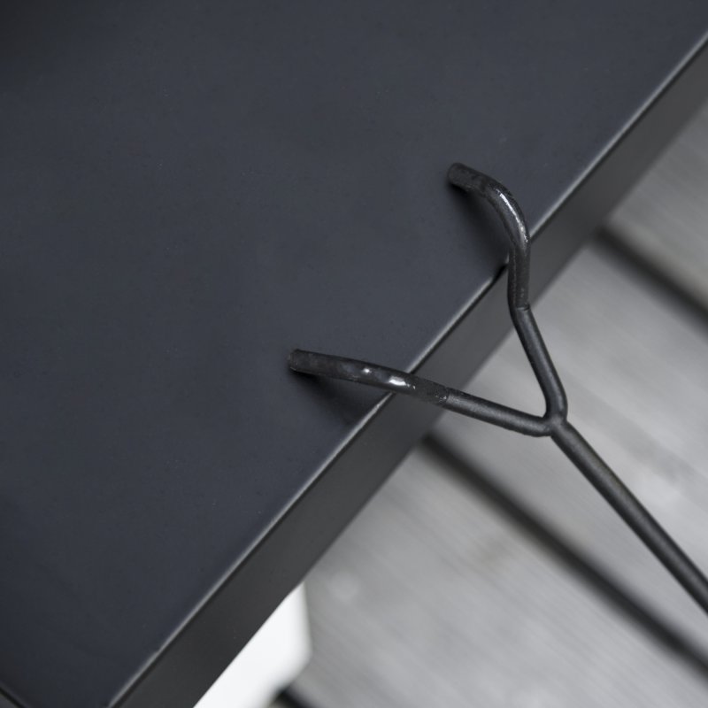 Outsunny Outdoor 3 in 1 Square Fire Pit Brazier with BBQ Grill, Metal Large Firepit with Lid, Log Grate, Poker for Backyard, Camping, Bonfire, Wood Burning Stove, 86 x 86 x 38cm, Black