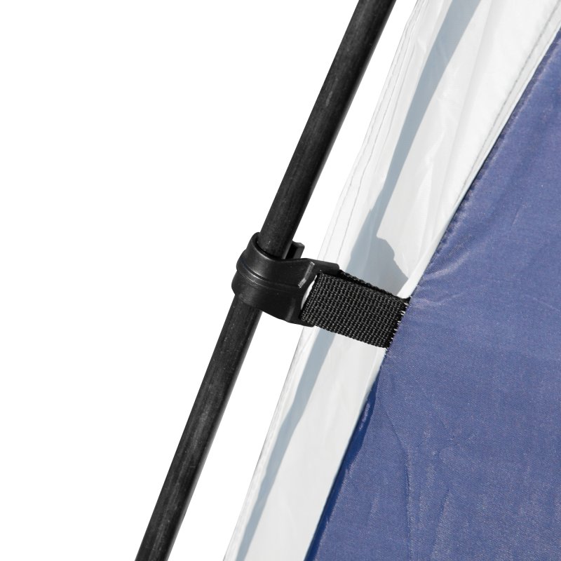 Outsunny 3.5 x 3.5M 6-8 Person Camping Gazebo, Outdoor Event Shelter Dome Tent Garden Sun Shelter Patio Spire Arc Pavilion Camp Sun Shade, Blue and Grey