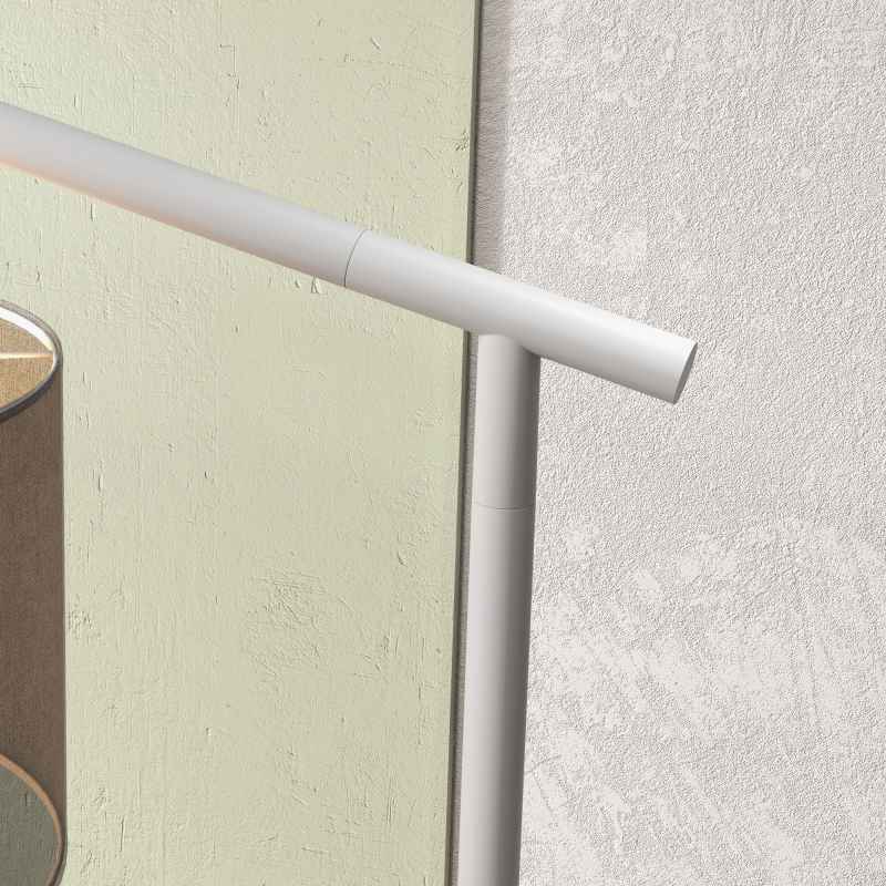 HOMCOM Modern Floor Lamps for Living Room with Rotating Lampshade, Standing Lamp for Bedroom, LED Bulb Included, Grey