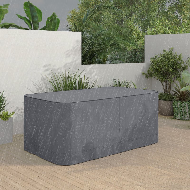 Outsunny Garden Furniture Cover, Waterproof Windproof 420D Heavy Duty Oxford Fabric Rattan Furniture Cover, Rectangular Outdoor Table Chair Set Cover, 235 x 135 x 94cm