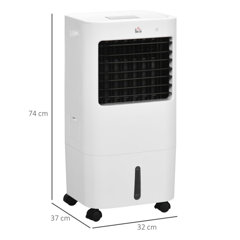 HOMCOM 3-in-1 Portable Air Cooler with 15 Litre Capacity, Evaporative Air Cooler with Automatic Oscillation, 3 Modes, 3 Speeds, Ice Boxes, Air Conditioner Fan for Home, Bedroom, Office