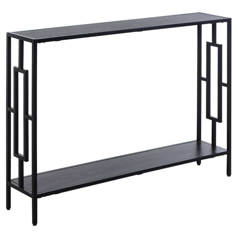 HOMCOM Industrial Console Table with Storage Shelf, Narrow Hallway Dressing Desk with Metal Frame for Living Room, Bedroom