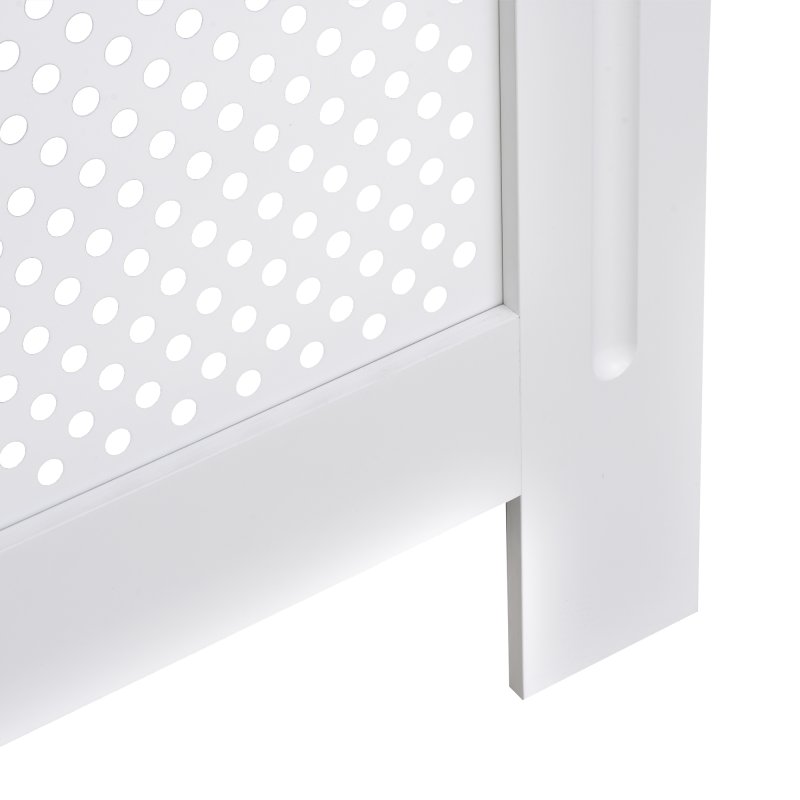 HOMCOM Wooden Radiator Cover Heating Cabinet Modern Home Furniture Grill Style  White Painted (Small)