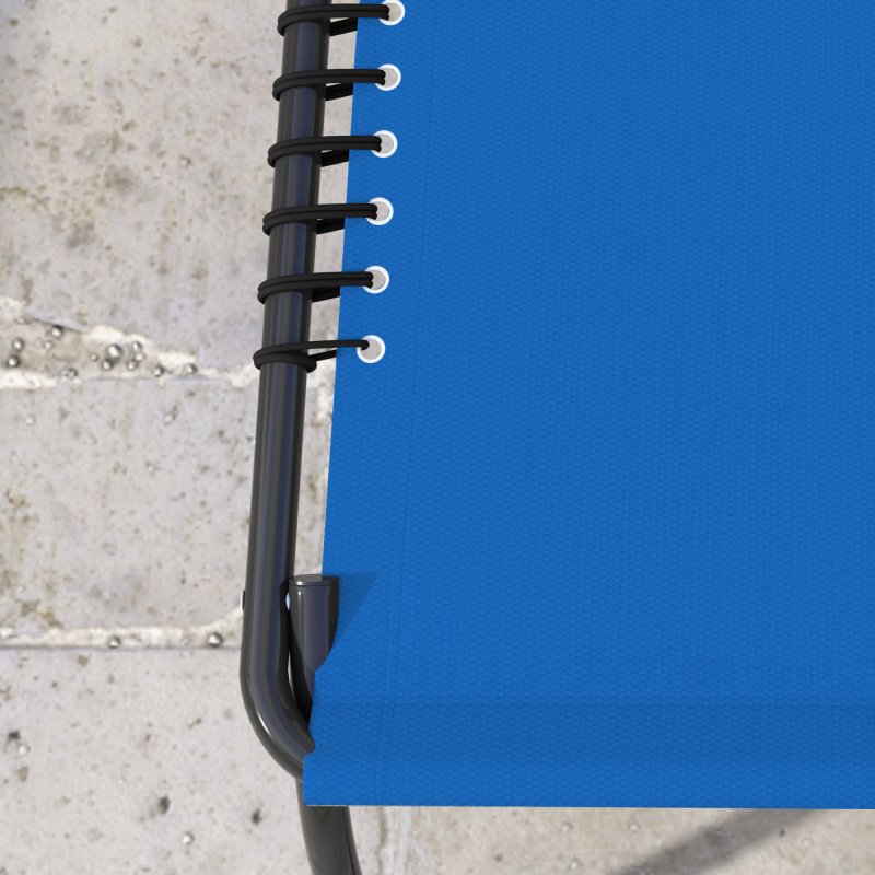 Outsunny Foldable Sun Lounger, Outdoor 4 Level Adjustable Backrest Reclining Chaise Chair, Steel Frame Recliner Chair for Camping, Hiking, Navy Blue