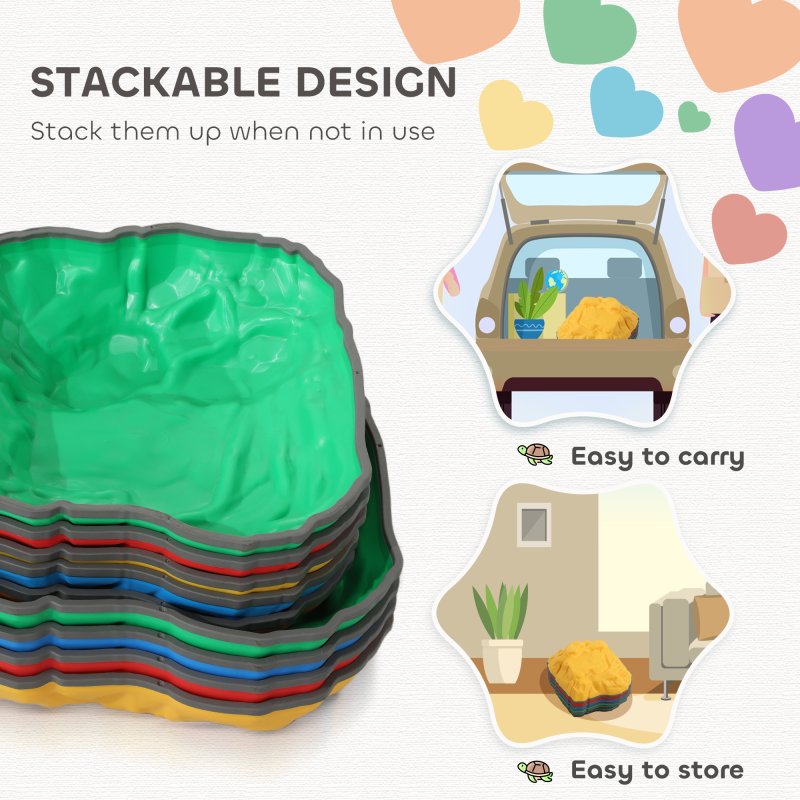 AIYAPLAY Balance Stepping Stones for Kids, 9-Piece River Stones with Non-Slip Bottom, Indoor Outdoor Sensory Obstacle Course for Ages 3-8 Years, Multicoloured