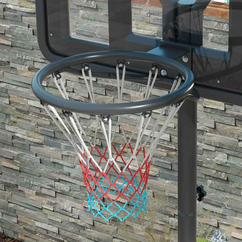 SPORTNOW Height Adjustable Basketball Hoop and Stand, Freestanding Basketball Stand, Net w/ Wheels, Enlarged Base, PE Backboard, 2-3.05m - Black