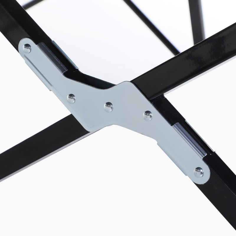 Outsunny Double Camping Bed Camping Cot Foldable Sunbed Outdoor Patio Sleeping Bed Super Light with Carry Bag (Black)