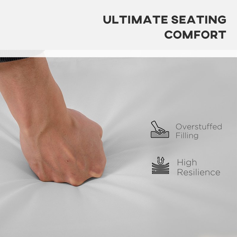 Outsunny Outdoor Seat Cushion Pads for Rattan Furniture, 3 PCs Garden Furniture Cushions, Grey