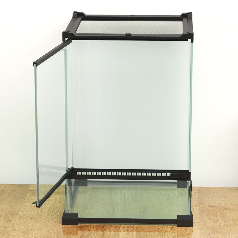 PawHut Glass Reptile Terrarium, 12L Vivarium for Lizards, Frogs, Snakes, Turtles, Tortoises, with Ventilation, 20 x 20 x 30cm